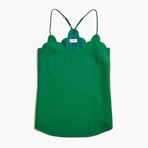 J. Crew scalloped green camisole. Size: 8